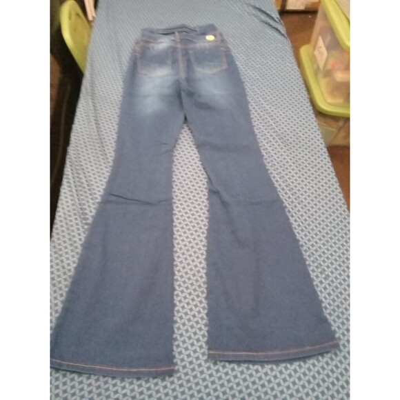 WAIST 25 INCHES SIZE 5 FLARE JEANS STRETCH PUSH UP DENIM BLUE  5-3 CTP1205  SZ5 - Picture 7 of 11